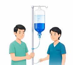 Allogeneic bone marrow transplant donor stem cell illustration