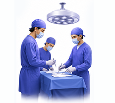 Surgical oncology tumor resection illustration